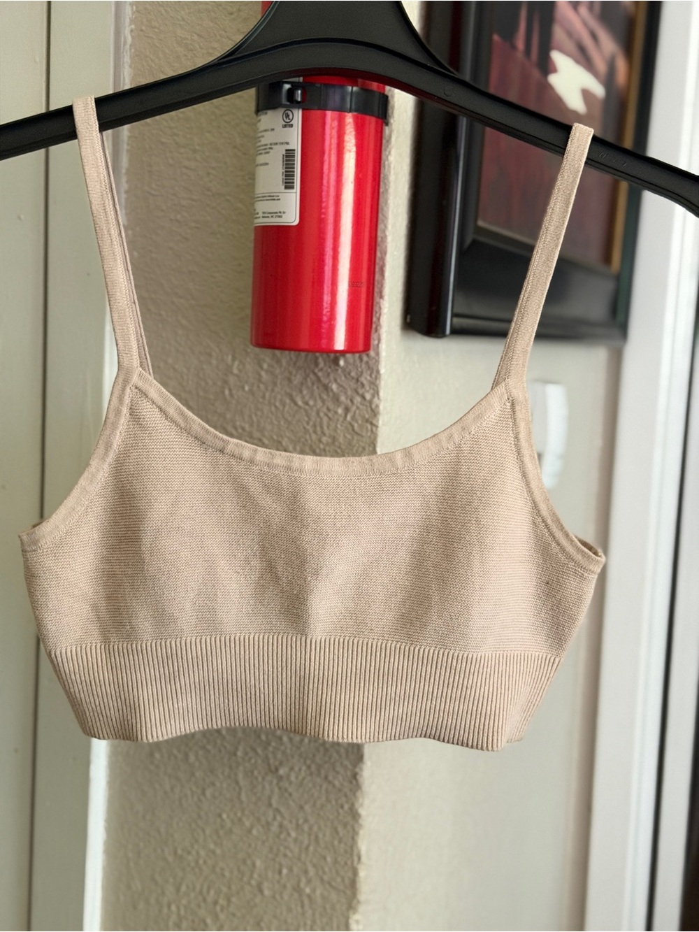 H&M Beige Ribbed Crop Tank Top - Picture 5 of 6